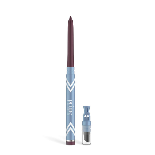 PRIME PROMETICS PrimeEyes Glide Eyeliner for Mature Women – Waterproof, Long-Stay and Mess-Proof – Gel Creme Texture, Discreet Sharpener and Effective Smudger (Mulberry)