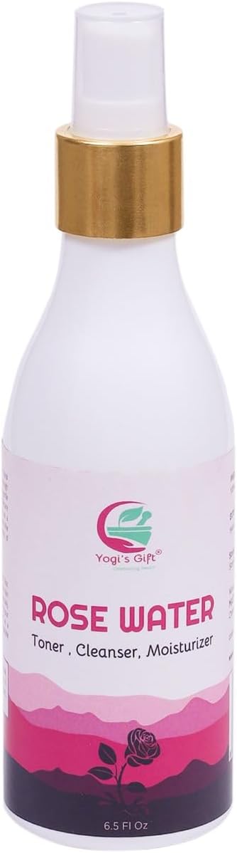 100% Pure Rose Water 6.5 fl oz | for Face & Hair | Alcohol Free & Artificial Coloring Free | by Yogi's Gift®