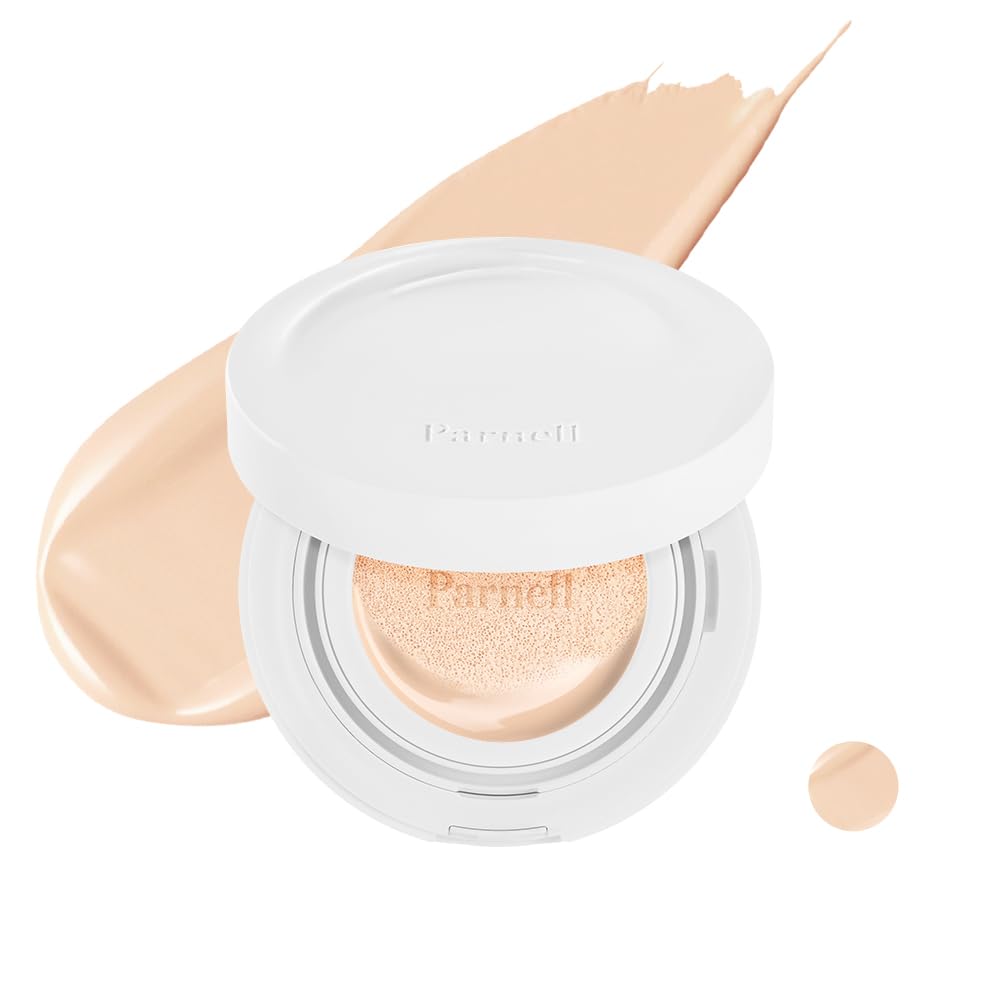 Parnell Cicamanu Serum Cushion - Moisturizing Foundation for Soothing, Coverage, Glass Skin and Lightweight for Sensitive and Dry Skin Pearl Skin (0.52 Fl Oz) (17C)