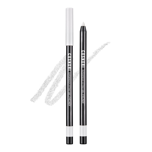 COSNORI Super Proof Fitting Gel Eyeliner 06 Shine Snow - Smudge-Proof, Ultra Creamy Eyeliner Pencil with Sharpener, Soft Drawing Multi-Use Eyeliner, Waterproof, Glittering White Pearl, 0.014oz (0.4g)