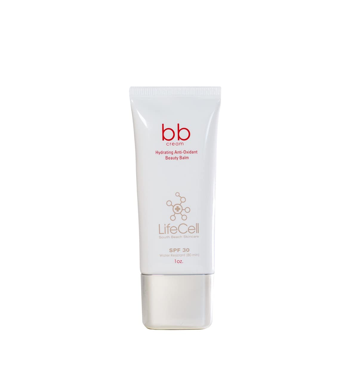 LifeCell Hydrating Antioxidant SPF 30 Tinted Anti-Aging BB Cream – Medium Shade – Physical Sunscreen with Zinc Oxide for Wrinkle Prevention, Dark Spot Defense – 1oz