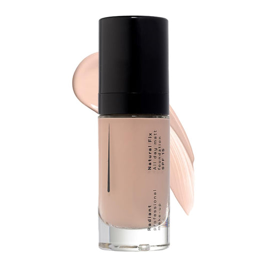 Radiant Professional Natural Fix All Day Matte Cream Foundation - Long Wear High Coverage Face Makeup Foundation With SPF 15 - Oil Free Matte Finish - For All Skin Types-1.01 oz. (01 Rosy)