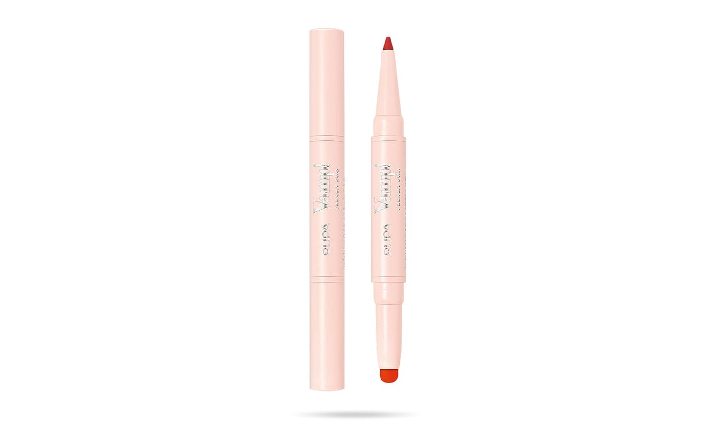 Pupa Milano Vamp! Creamy Duo, 011 Orange Red, 1 Pc - 2 in 1 Lipstick and Lip Pencil - Long Lasting - Lightweight - No-Transfer - Smooth Texture - Highly Pigmented
