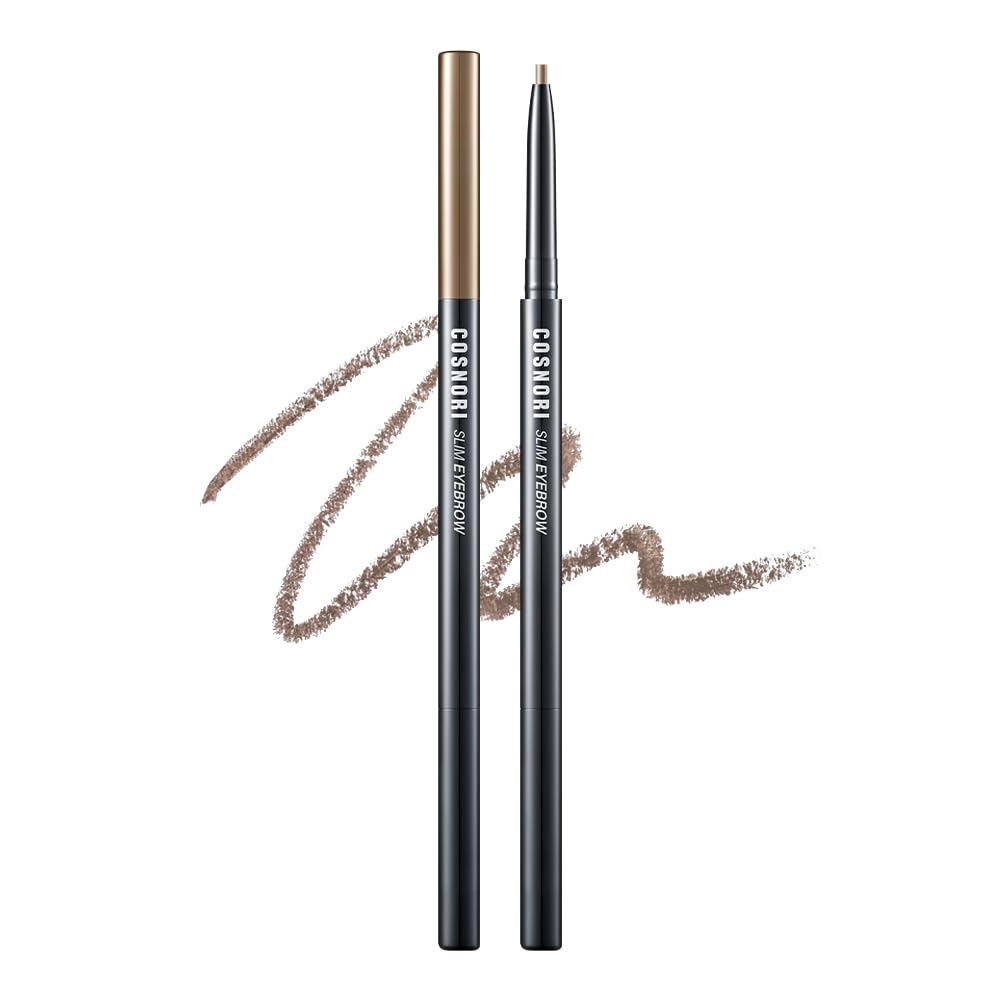COSNORI Slim Eyebrow Pencil 02 Ginger Cookie - 2mm Micro-Fine Pencil Brow with Brush, Natural-Looking Brows, Long Lasting & Waterproof, Micro-Slim, Soft drawing, 0.005oz (0.13g)