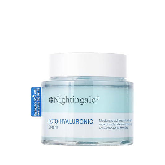 Nightingale Ecto-Hyaluronic Cream with 8 layer Hyaluronic Acid, Ectoin, Daily Face Moisturizer For Dry Skin, Fragrance Free, Hypoallergenic, Allergen Free, Cruelty Free, Vegan, Korean Skin Care