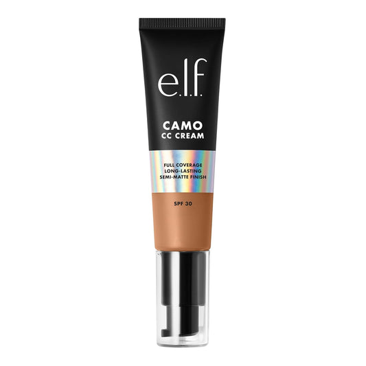 e.l.f. Camo CC Cream, SPF 30 Color-Correcting Medium-To-Full Coverage Face Foundation, Delivers An Airbrushed Finish, Vegan & Cruelty-Free, Tan 460 W