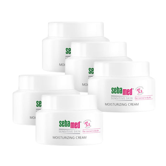 SEBAMED Moisturizing Face Cream for Sensitive Skin Antioxidant pH 5.5 Vitamin E Hypoallergenic 2.6 Fluid Ounces (75mL) Ultra Hydrating Dermatologist Recommended Moisturizer (Pack of 5)