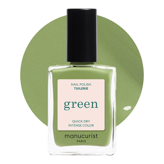Manucurist Green Tuileries - Green Nail Polish - 9-Free, Vegan and Plant-Based - Quick Dry Manicure - Non Toxic - Made in France - 0.5 fl oz