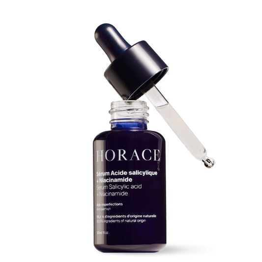 HORACE Salicylic Acid + Niacinamide Face Serum for Men – Anti-Blemish Treatment for Pore Tightening, Smoother Skin, and Redness Reduction – Vegan Skin Care for All Skin Types – Unscented, 30ml