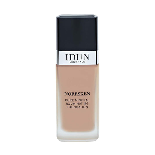 IDUN Minerals Liquid Norrsken Foundation - Silky Smooth Coverage - Luminous, Dewy Finish for Dry and Dull Skin - Water Resistant and Vegan Makeup - 219 Sigrid - Warm Olive Beige - 1.01 oz