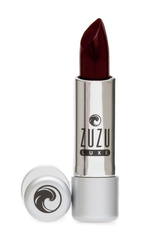 Zuzu Luxe Lip Color Lipstick (Femme Fatale - Deep Red/Cool Crème), Natural Hydrating Lipstick, Paraben Free, Vegan, Gluten-free, Cruelty-free, Non GMO, 0.13 oz