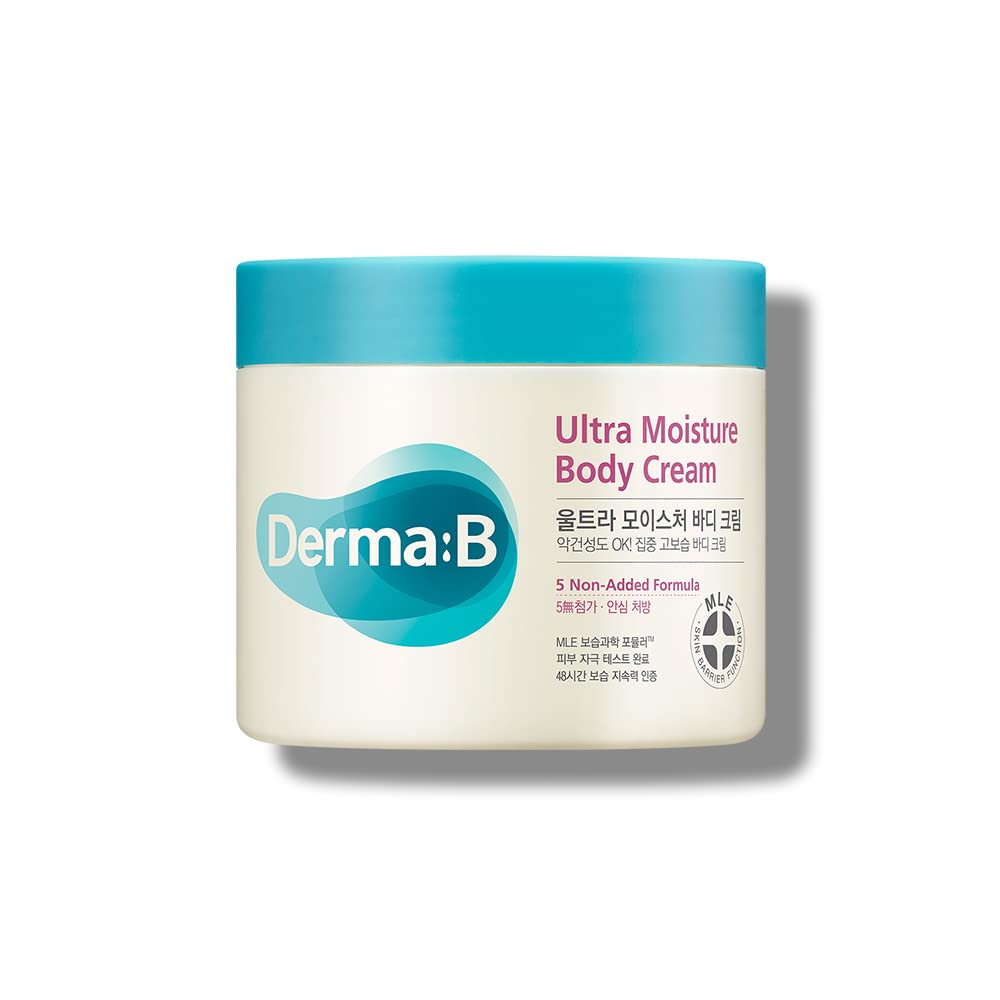 Derma B | Ultra Moisture Body Cream | Moisturizer for Dry Skin | Body Skin Care | Body Balm for Sensitive Skin | Olive Oil and Allantoin | 48 Hour Lasting Skin Moisturization | 14.54 fl oz (430ml)