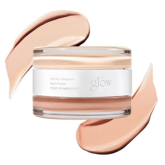 glow not dry concealer #light #rosysalmon : vegan-free, hypoallergenic, premium dual-ended concealer, expertly crafted to flawlessly cover blemishes and dark circles, 0.4 Oz, Beige