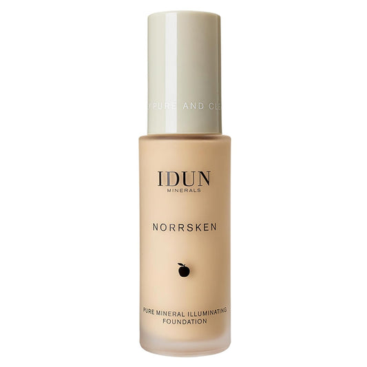 IDUN Minerals Liquid Norrsken Foundation - Silky Smooth Coverage - Luminous, Dewy Finish for Dry and Dull Skin - Water Resistant and Vegan Makeup - 206 Freja - Warm Light - 1.01 oz