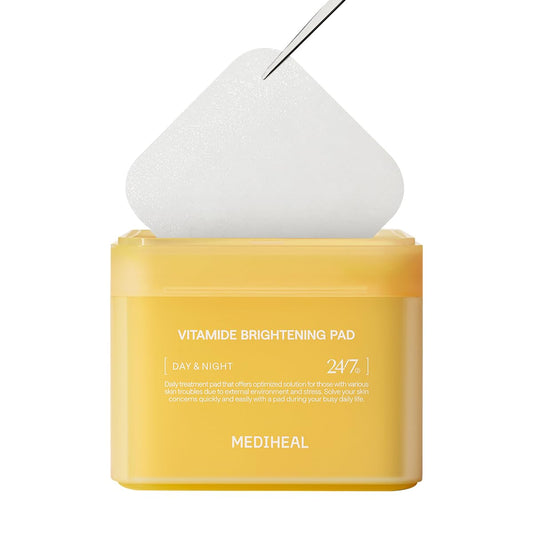 MEDIHEAL Vitamide Brightening Pad - Vegan Face Hypoallergenic Pads with Niacinamide, Sea Buckthorn - Radiance Boosting Pads for Clear, Illuminating Skin 100