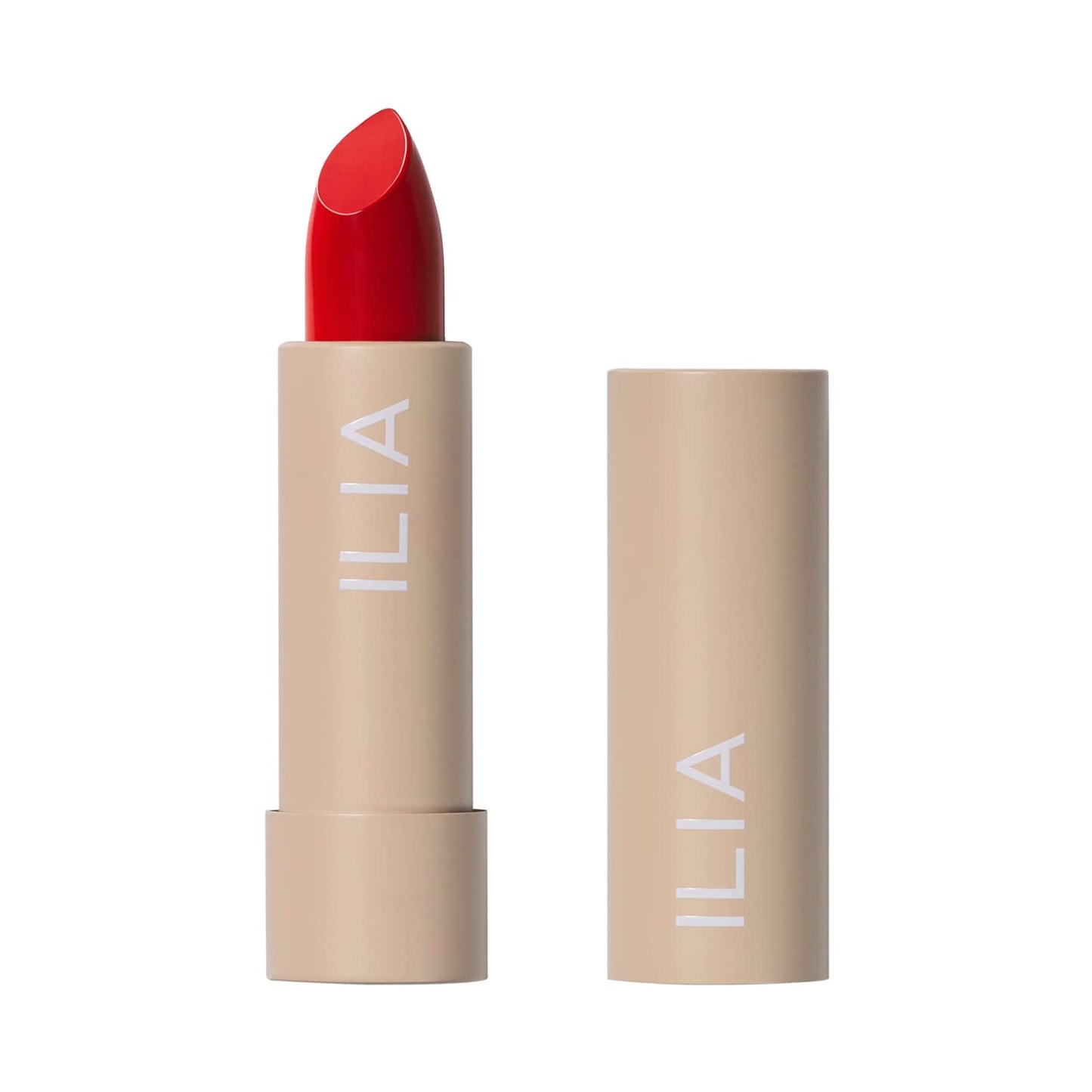 ILIA - Color Block Lipstick | Non-Toxic, Vegan, Cruelty-Free, Hydrating + Long Lasting, No Budge Color with Full Coverage (Flame (Fire Red With Warm Undertones), 0.14 oz | 4 g)