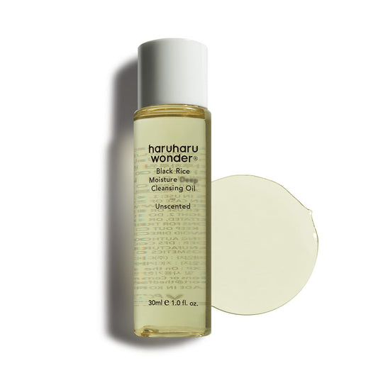 HARUHARU wonder Black Rice Moisture Cleansing Oil, Travel Size, Double Cleansing, Daily Makeup remover, Pore Oil Cleanser, Korean Skincare for sensitive, normal and Oily Skin, 1.0 fl oz