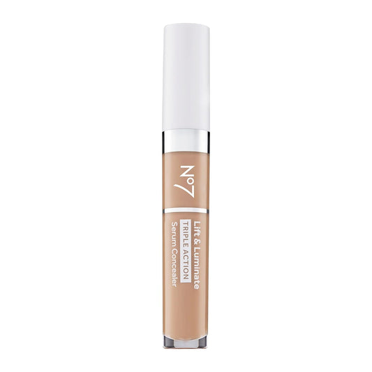 No7 Lift & Luminate Triple Action Serum Concealer - Medium - Anti Aging Liquid Concealer Makeup for Blemishes & Dark Circles - Medium to Full Coverage Concealer for Face (8ml)