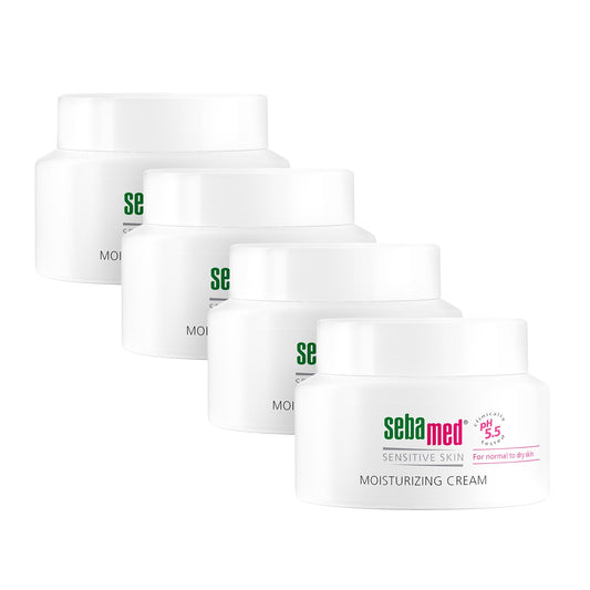 SEBAMED Moisturizing Face Cream for Sensitive Skin Antioxidant pH 5.5 Vitamin E Hypoallergenic 2.6 Fluid Ounces (75mL) Ultra Hydrating Dermatologist Recommended Moisturizer (Pack of 4)