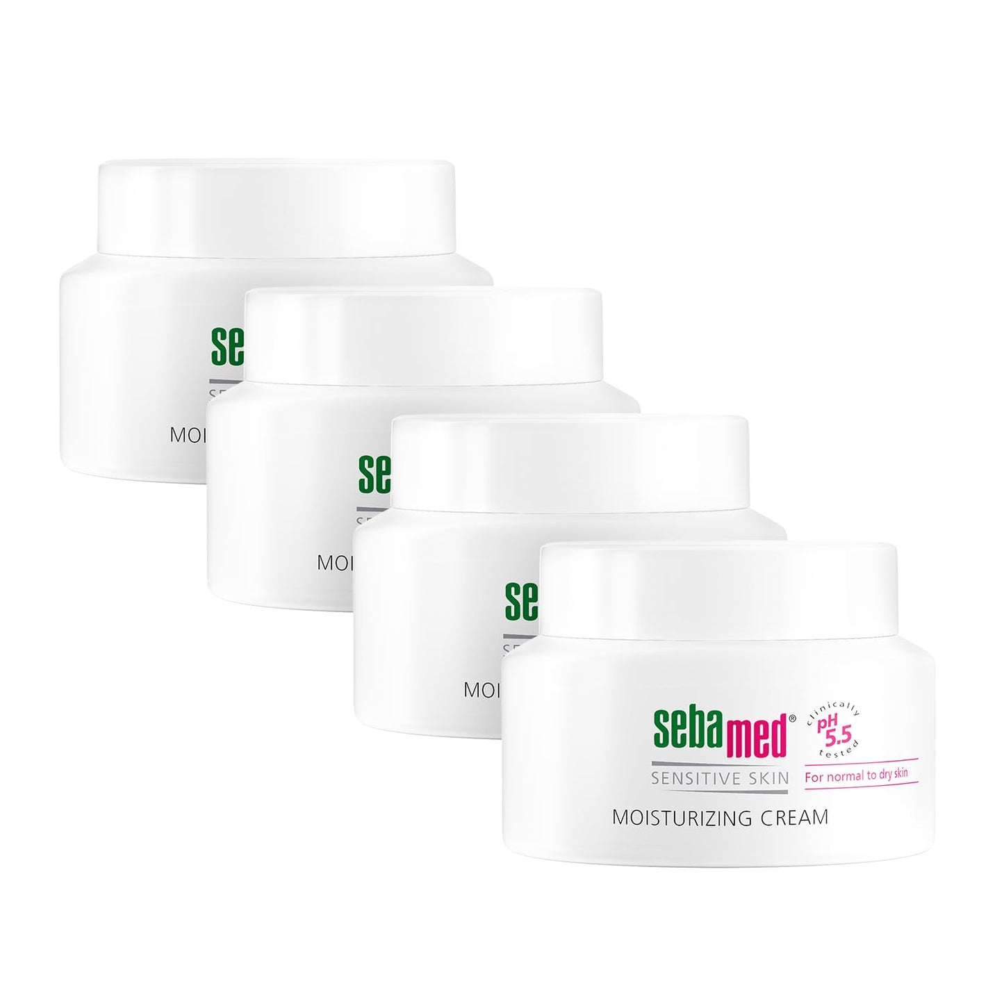 SEBAMED Moisturizing Face Cream for Sensitive Skin Antioxidant pH 5.5 Vitamin E Hypoallergenic 2.6 Fluid Ounces (75mL) Ultra Hydrating Dermatologist Recommended Moisturizer (Pack of 4)
