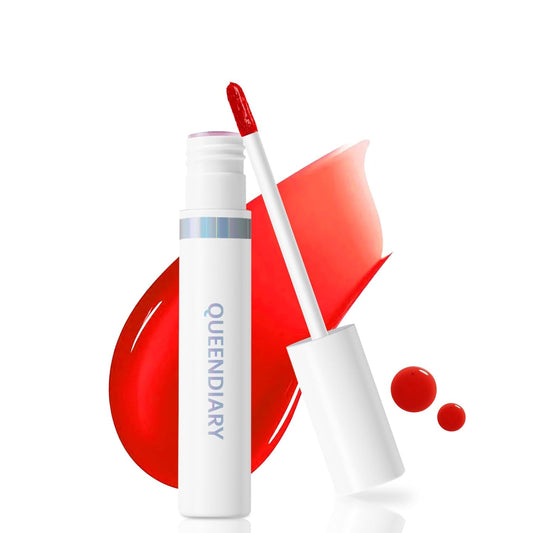 QueenDiary lip stain peel off lip gloss all day long lasting Waterproof and Transferproof lip tint - matte finish peel off lip liner (03#Confident)