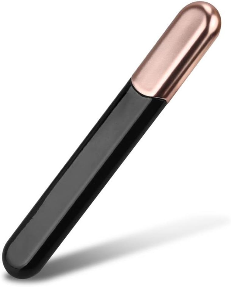 Premium Glass Nail File with Case, Crystal Diamond Salon Best Beauty Nail Buffer for Natural and Acrylic Nails Christmas Gift for Woman and Man,Black Gold