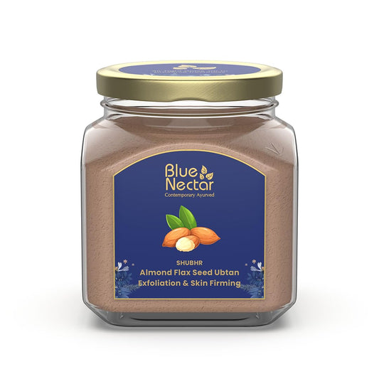 Blue Nectar Almond Ubtan Powder Face Pack for Anti-Aging and Firming | Natural Exfoliator for Face with Multani Mitti Powder (3.5 Oz, 12 Herbs)