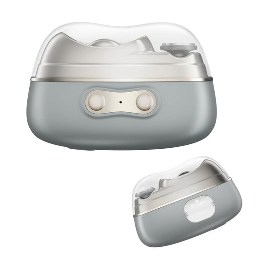 4 in 1 Automatic Electric Nail Clipper & Polisher with Built-in Storage, LED Light, 2 Speeds – Toenail Trimmer for Baby/Seniors, Ideal Gift for Family and Friends (Grey)