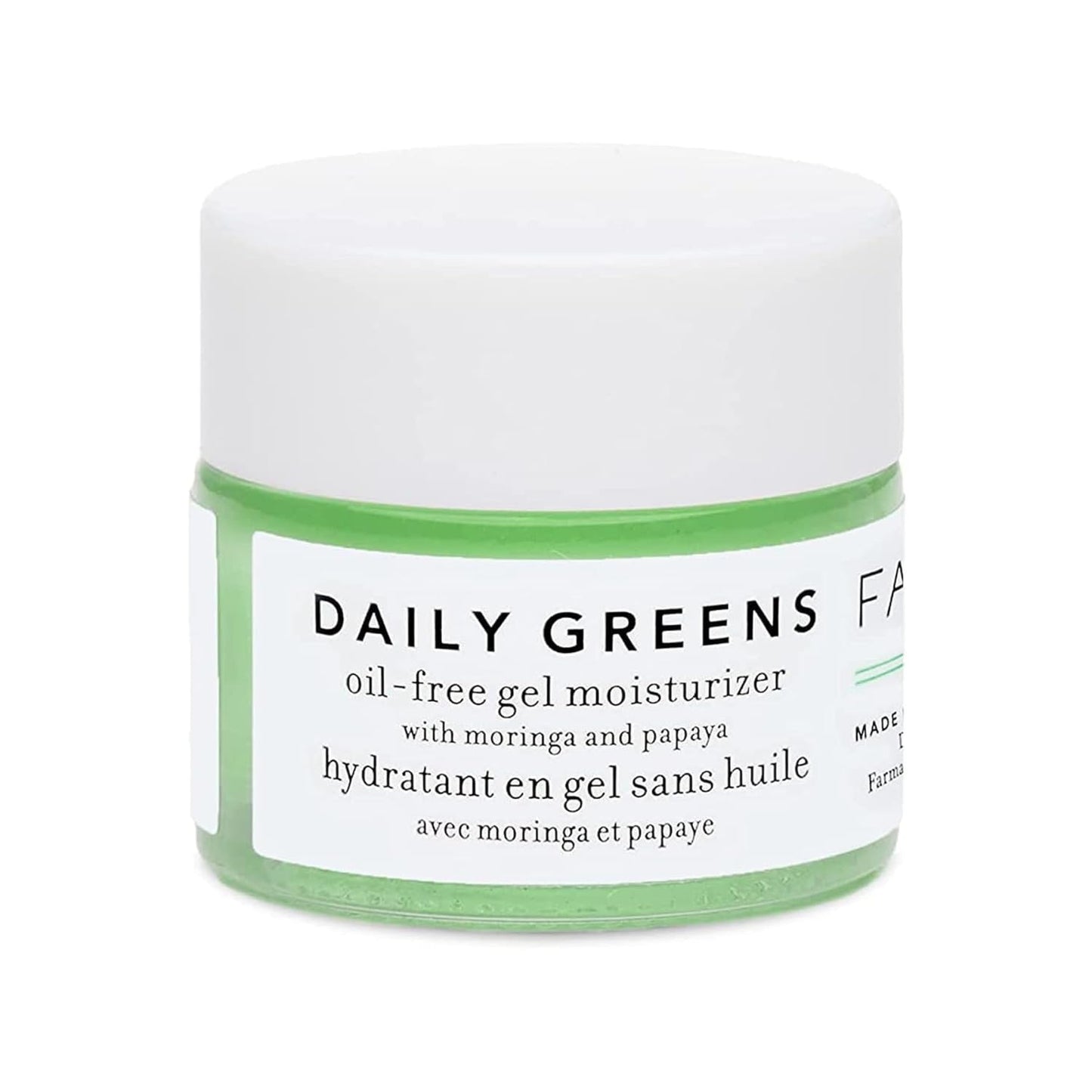 Farmacy Travel Face Moisturizer - Daily Greens Oil Free Facial Moisturizer with Polyglutamic + Hyaluronic Acid - Gel Facial Cream that Reduces Shine, Clears Pores + Balances Oil - Fragrance-Free (8ml)