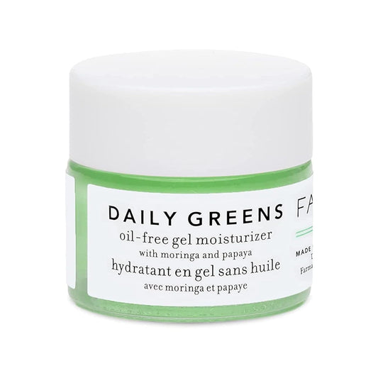 Farmacy Travel Face Moisturizer - Daily Greens Oil Free Facial Moisturizer with Polyglutamic + Hyaluronic Acid - Gel Facial Cream that Reduces Shine, Clears Pores + Balances Oil - Fragrance-Free (8ml)
