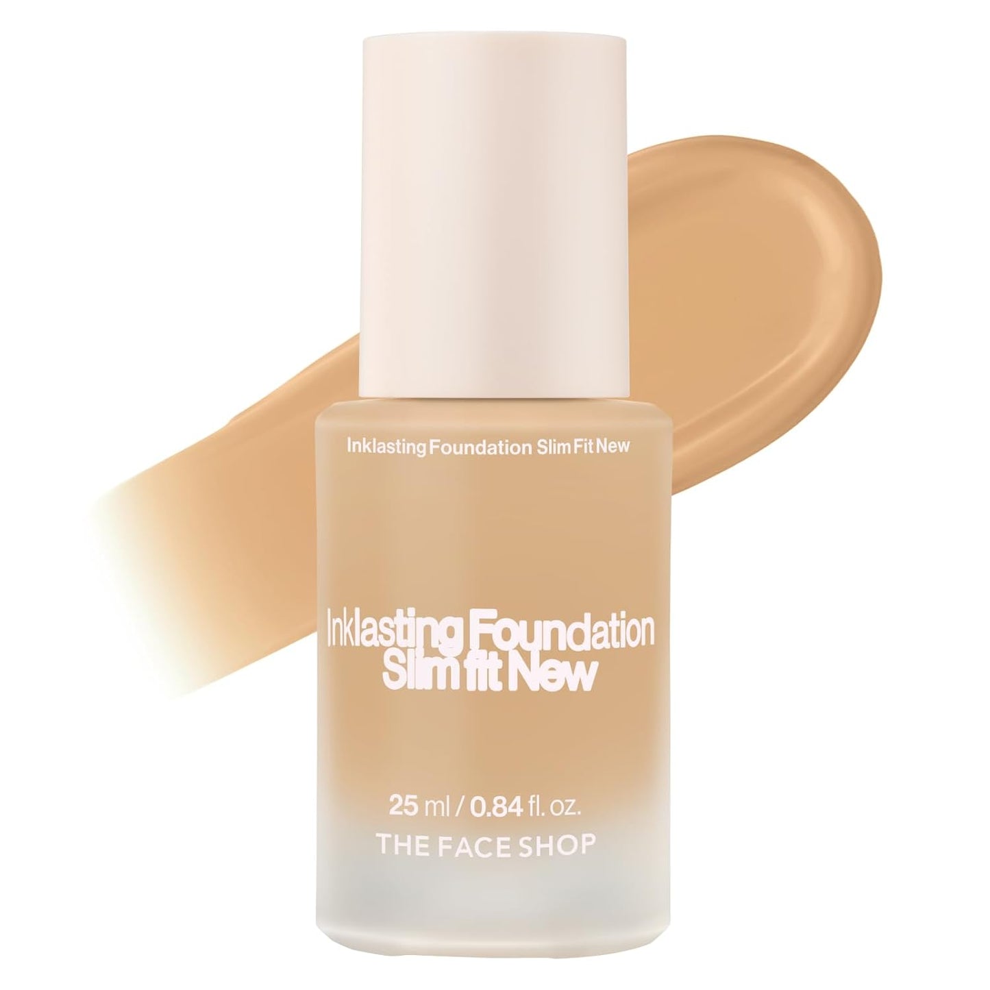 THE FACE SHOP Ink Lasting Liquid Foundation, Full Coverage, 72‑Hour Wear Semi‑Matte Finish, Makeup with Bakuchiol, N110 Buttercream, 0.84 Fl. Oz.