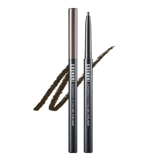 COSNORI Super Proof Fitting Gel Eyeliner 03 Walnut Brown - Smudge-Proof, Longwear Eyeliner Pencil, Soft Drawing 2mm Ultra-Slim Pencil, Waterproof, 0.004oz (0.13g)