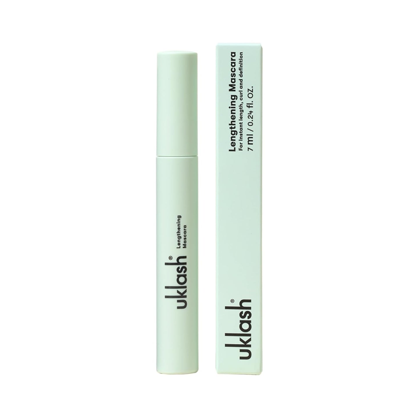 UKLASH Lengthening Mascara - Extra-Black Pigmented, Water-Resistant, Vegan-Friendly, Paraben-Free with a Double-Sided Silicone Wand - Smudge-Proof Curling & Defining Formula