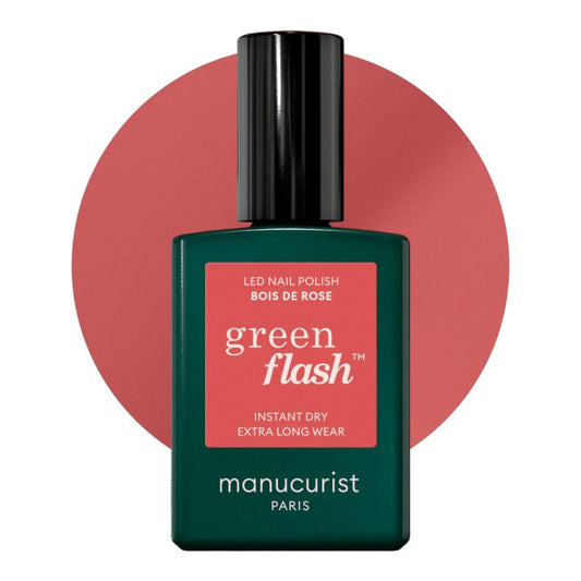 Manucurist • Green Flash LED Gel Nail Polish • Vegan • 12-Free, Plant-Based (60%) Gel Polish • Made in France • 0.5 fl oz (BOIS DE ROSE)
