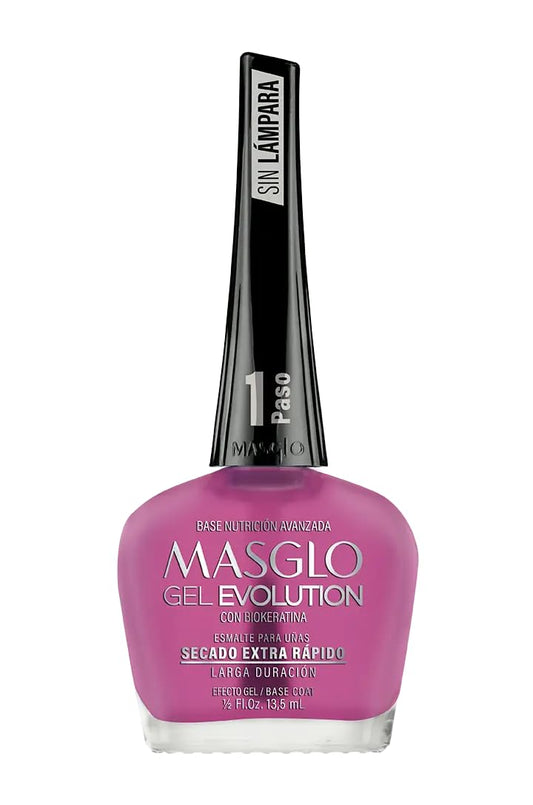 MASGLO Gel Evolution Nail Base – Advanced Nutrition with Bio-Keratin | Strengthens and Repairs Weak Nails – 13.5 ml
