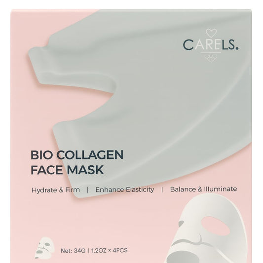 Crels Care Bio Collagen Face Mask – Hydrating Korean Skincare Facial Mask, Overnight Collagen Facial Mask for Deep Moisture & Firming, Anti-Aging Face Mask for Women (4-Pack)