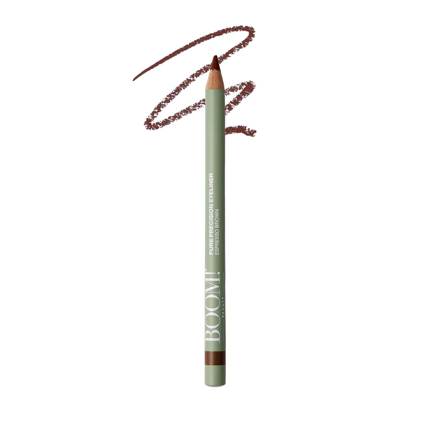 BOOM! Beauty Pure Precision Eyeliner: All-Natural, Skin-Loving, All-Day Wear. Waterproof, Smudge-proof, Smooth Glide Pencil. Richly Pigmented Vegan Eye Makeup For Ageing Skin (Espresso Brown)