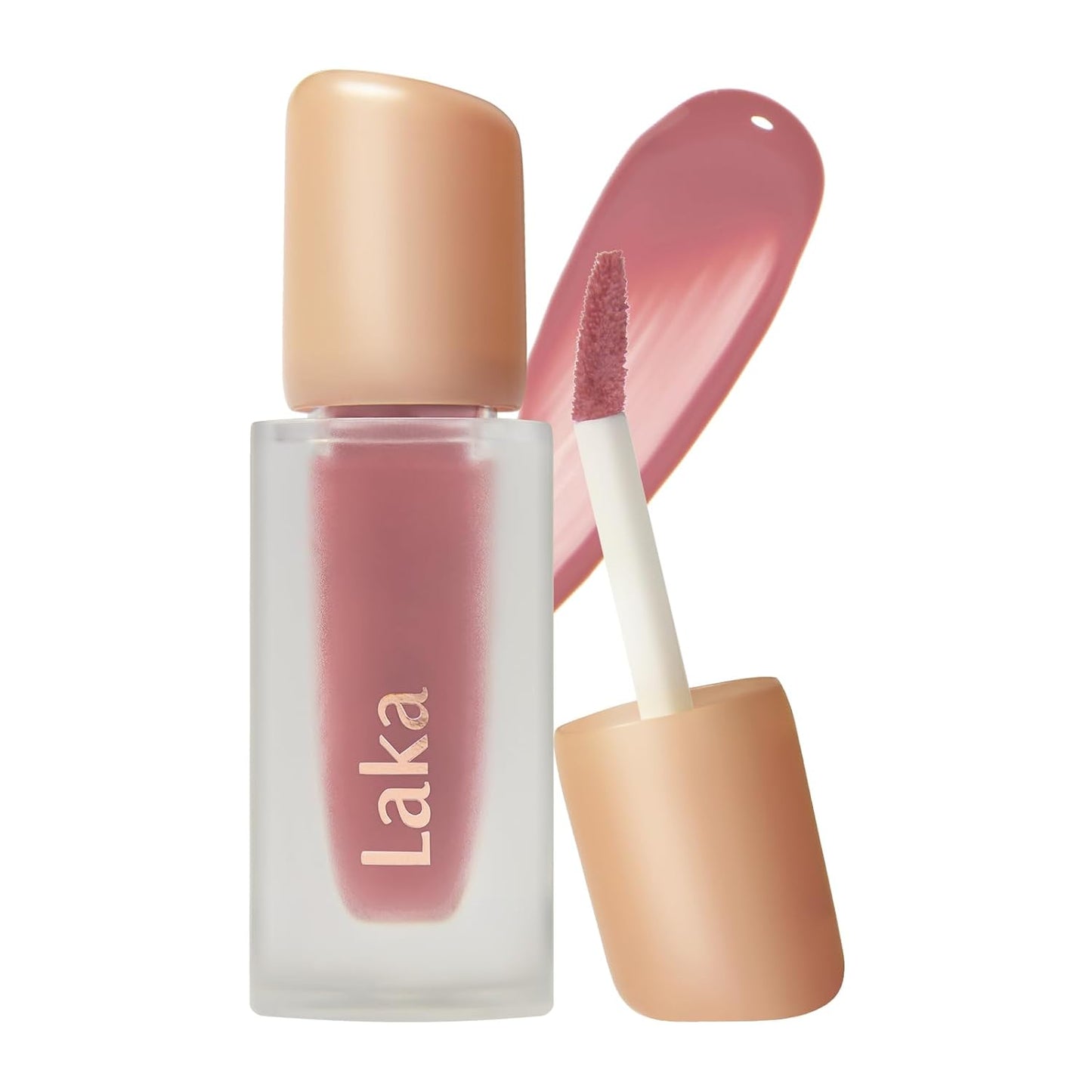 Laka Fruity Glam Tint, 4.5g/0.15 oz., Glowing Lip Stain with Wide Color Spectrum, Hydrating & Lightweight Texture, Long-Lasting Bold Stain, Non-Sticky, Vegan, K-Beauty (#124 Maro)