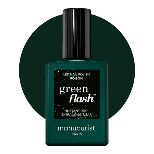 Manucurist • Green Flash LED Gel Nail Polish • Vegan • 12-Free, Plant-Based (58%) Gel Polish • Made in France • 0.5 fl oz (POISON)