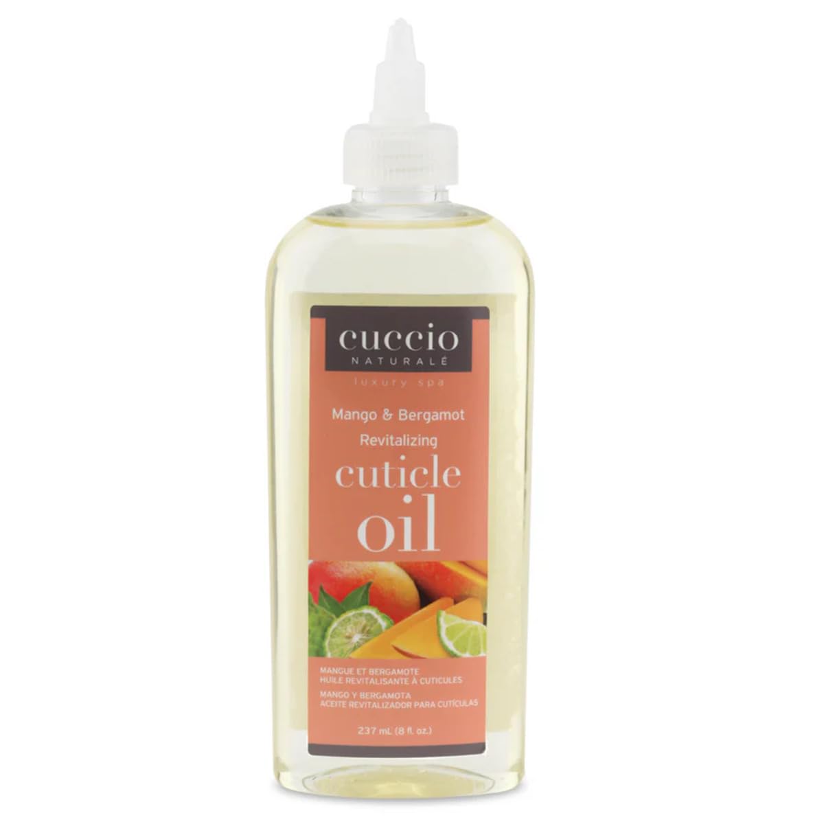 Cuccio Naturale Revitalizing Cuticle Oil 8 oz (Mango & Bergamot) – Ultra Hydrating Cuticle & Nail Treatment with Mango Seed Oil & Bergamot for Dry Cuticles and Nails, Vitamin E Infused Formula