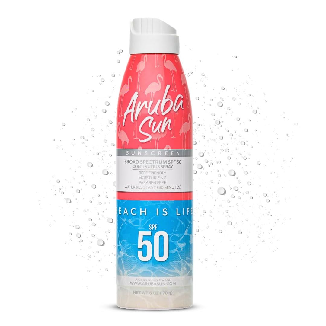 SPF 50 Sunscreen Spray 6oz - Reef Act Compliant no 67 Octinoxate & Oxybenzone Free - Sun Screen Broad Spectrum UVA/UVB - Sunscreen Waterproof and Non-Greasy