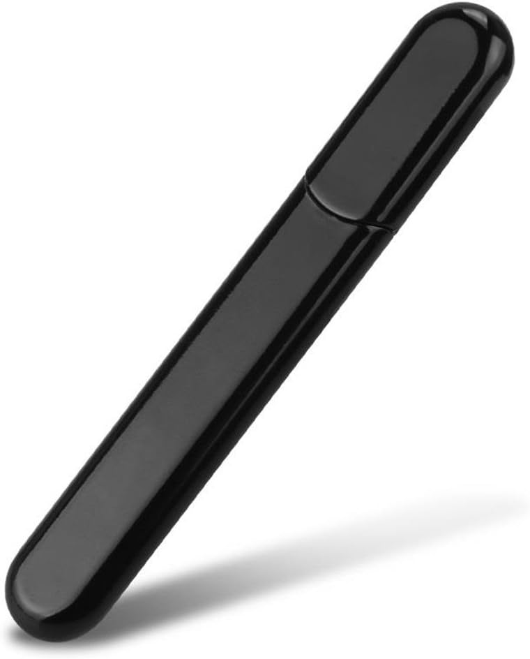 Premium Glass Nail File with Case, Crystal Diamond Salon Best Beauty Nail Buffer for Natural and Acrylic Nails Christmas Gift for Woman and Man,Black