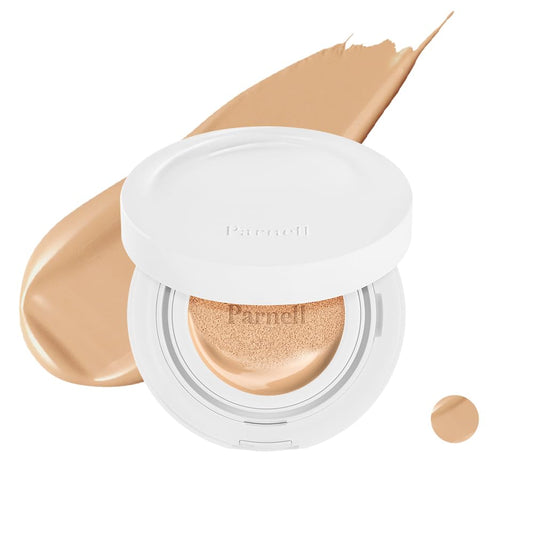 Parnell Cicamanu Serum Cushion - Hydrating Foundation for Soothing, Coverage, Glass Skin | Lightweight for Sensitive and Dry Skin (0.52 Fl Oz) (25N) | K-beauty