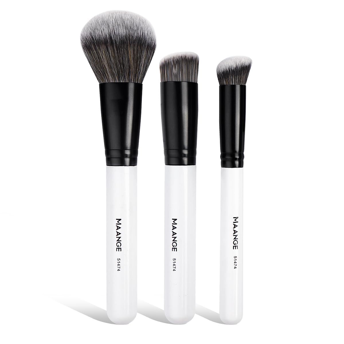 MAANGE 3 PCS Foundation Contour Conceal Brush Set, Makeup Brushes, Women‘s Blending Brushes, Professional Face Brush Set Tools, for Blending Setting Buffing with Liquid, Cream and Powder Cosmetic