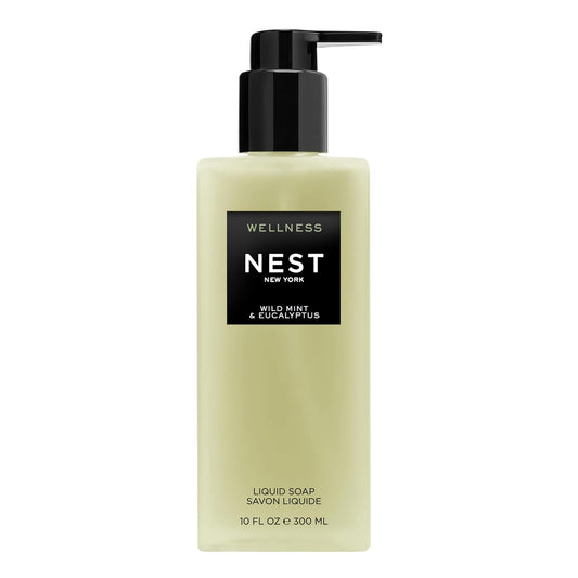 NEST New York Liquid Soap, Wild Mint & Eucalyptus - 10 fl oz - Cleanses & Nourishes Skin - Approx. 300 Pumps Per Bottle - Gluten Free & Cruelty Free