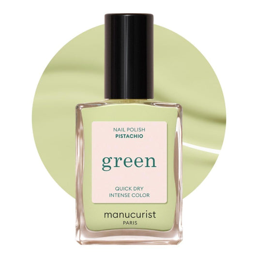 Manucurist Green Pastel Nail Polish Pistachio Green - Classic Natural 9-Free, Plant-Based and Vegan -Made in France