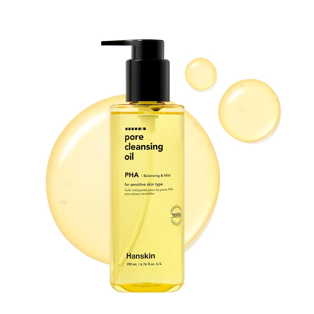 Hanskin Pore Cleansing Oil, Oil Cleanser for Face, Makeup Blackhead Remover, Korean Cleanser for Sensitive Skin (6.76 oz (Pack of 1))