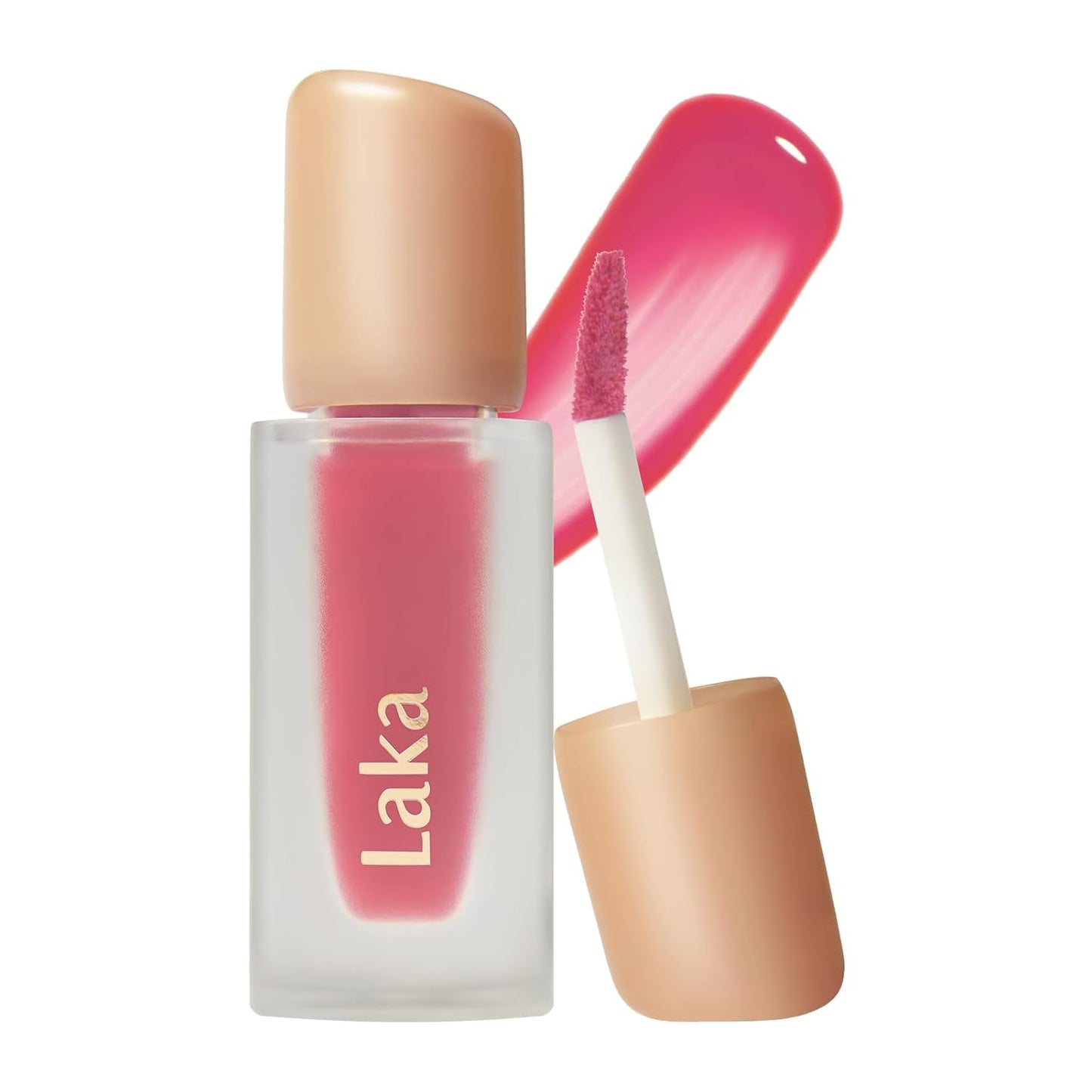 Laka Fruity Glam Tint, 4.5g/0.15 oz., Glowing Lip Stain with Wide Color Spectrum, Hydrating & Lightweight Texture, Long-Lasting Bold Stain, Non-Sticky, Vegan, K-Beauty (#118 Adore)