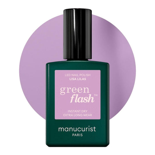Manucurist • Green Flash LED Gel Nail Polish • Vegan • 12-Free, Plant-Based (57%) Gel Polish • Made in France • 0.5 fl oz (LISA LILAS)