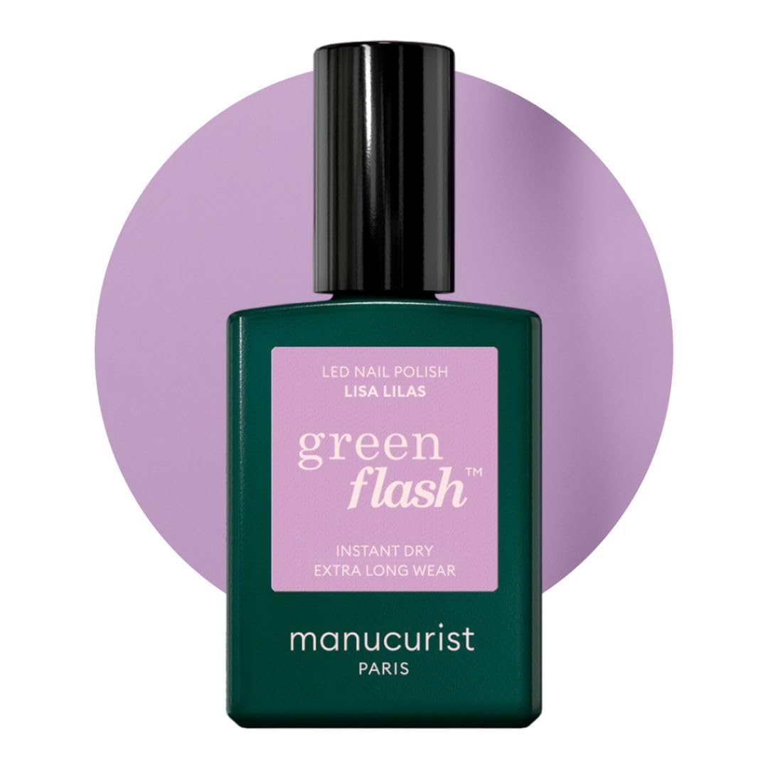 Manucurist • Green Flash LED Gel Nail Polish • Vegan • 12-Free, Plant-Based (57%) Gel Polish • Made in France • 0.5 fl oz (LISA LILAS)